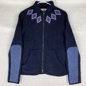 J. Davidsson Sweater Womens Sz M Blue Icelandic Wool Zip Up Cardigan Nordic‎